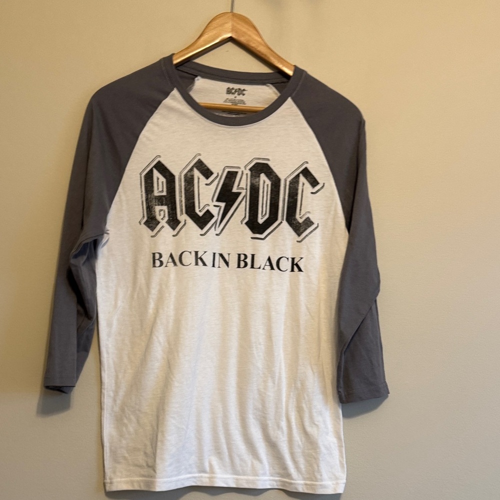 AC/DC Black and White Raglan Tee